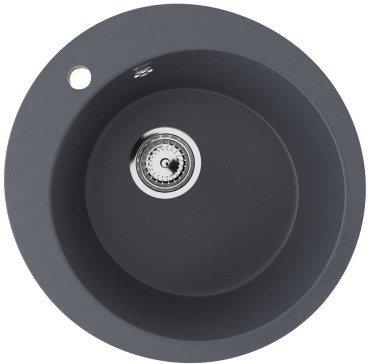 Кухонная мойка Ulgran U-405 50х50х19 см, искусственный мрамор, тон антрацит
