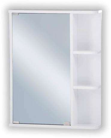 Шкаф зеркальный навесной LOGRO Стандарт 55, 55x12x70 см, белый