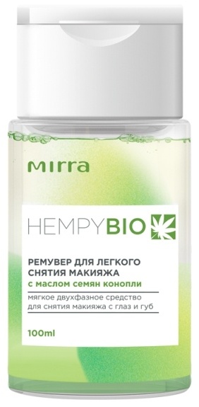 Mirra Hempy Bio с маслом семян конопли жидкость для снятия макияжа 100 мл