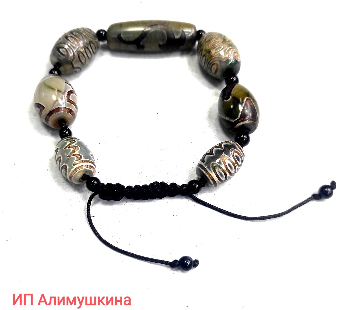 Браслет длина 18 см агат, агат