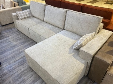 Диван угловой Soft market Люкс-2, 285х70 см, обивка велюр, белый
