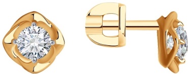 Серьги SOKOLOV EAR-SO-585-551671 вес 1.57 г золото, фианит
