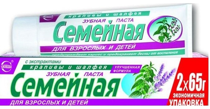 Свобода зубная паста семейная с экстрактом крапивы, шалфея 124 г