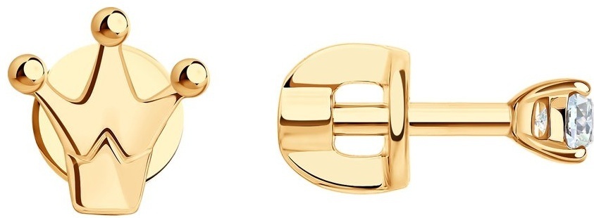 Пусеты SOKOLOV EAR-SO-585-088166 вес 1.09 г золото, фианит