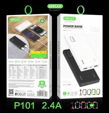 Внешний аккумулятор GERLAX P101 10000 мАч белый