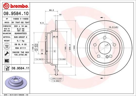 BREMBO Тормозной Диск 08958411