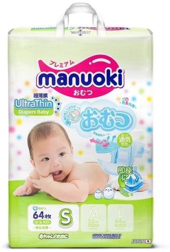 Подгузники Manuoki S, 64 шт
