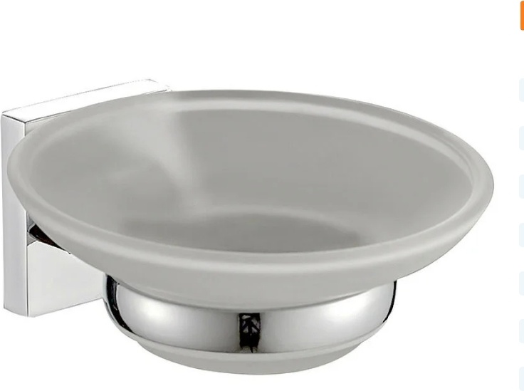Haiba мыльница HB8602 1 шт, стекло, нержавеющая сталь