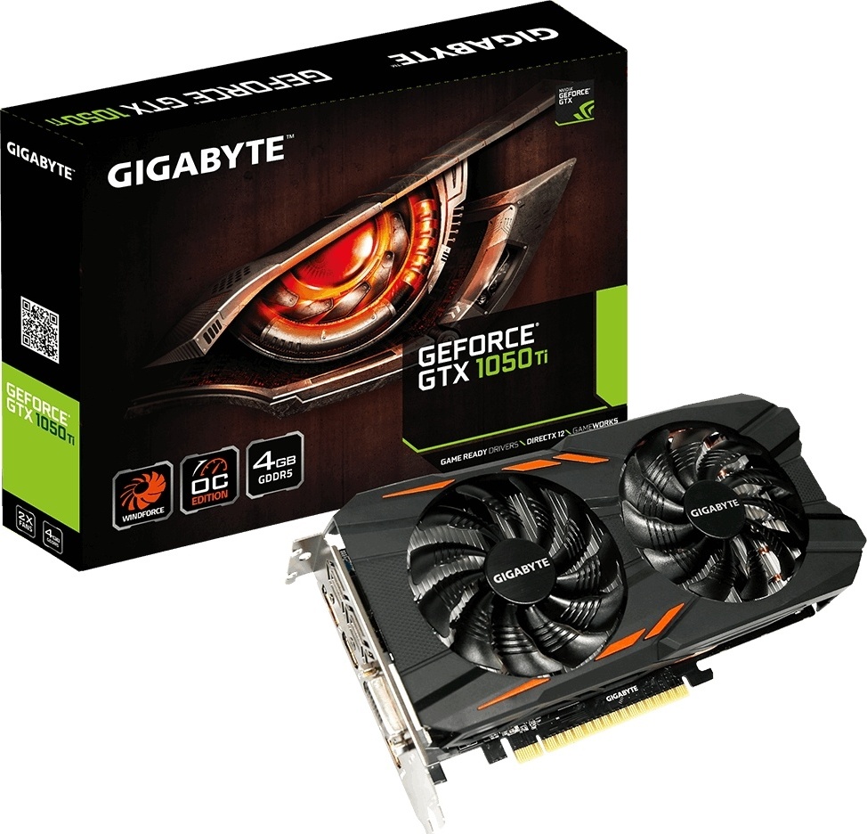 Видеокарта Gigabyte GTX 1050 Ti GV-N105TWF2OC-4GD BOX
