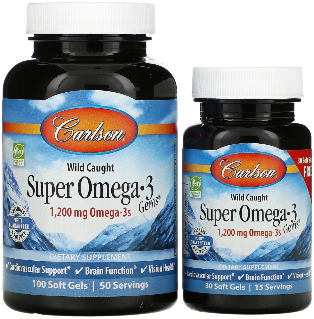 Купить Carlson Labs рыбий жир Super Omega-3 Gems + 30 Soft Gels 600 мг ...