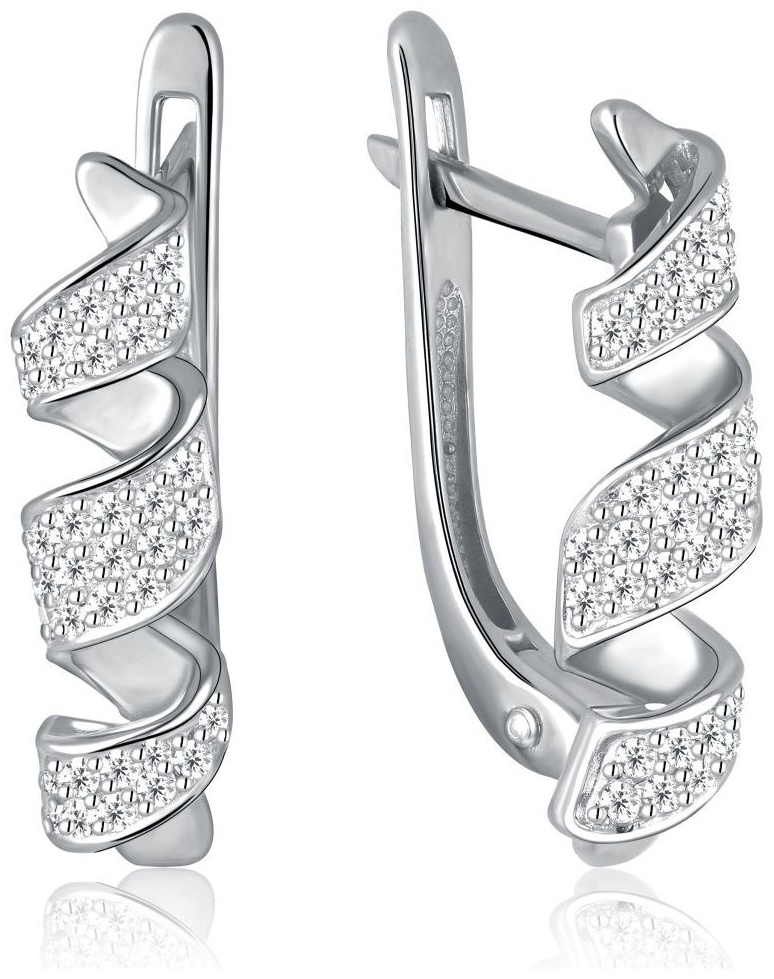 Серьги Lucente Silver RU-С61-00354 вес 2.41 г серебро, фианит