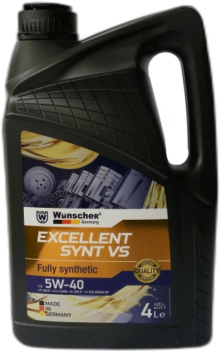Синтетическое WUNSCHER Ecxellent Synt VS 5W-40 4 л