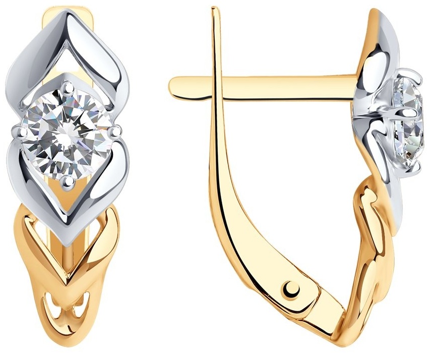 Серьги SOKOLOV EAR-SO-585-174779 вес 1.8 г золото, фианит