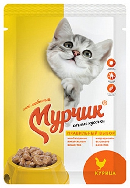Купить Корм Мурчик кусочки в соусе курица 75 г 1 шт в кредит в Алматы ...