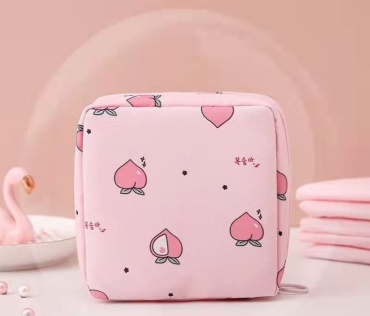 Косметичка полиэстер розовый 12X12 см