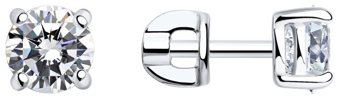 Пусеты SOKOLOV 94020533 вес 2.10 г серебро, фианит