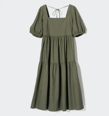 Повседневное платье Uniqlo хаки