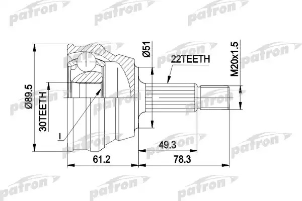 PATRON шрус PCV1050
