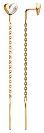 Серьги-цепочки Diamant 51-123-00432-1 вес 1.02 г золото, без вставок