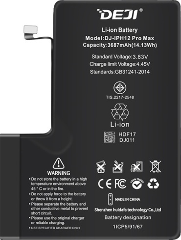 Deji аккумулятор для Apple Iphone 12 Pro Max 3687 мАч