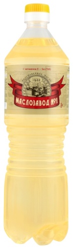 Растительное масло Маслозавод №1 подсолнечное рафинированное 1 л