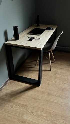 Стол компьютерный Creative Wood Loft S, 140х60x75 см, черный, коричневый