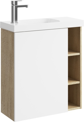 Тумба с раковиной Aqwella Alba, 60x70x25 см, белый, бежевый