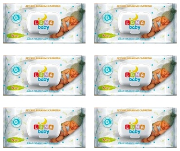 Детские влажные салфетки Luna Baby Luna baby 432 шт