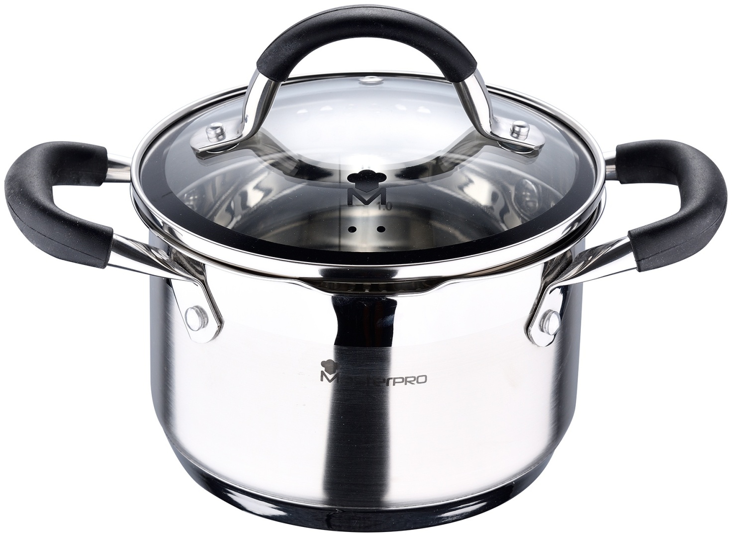 Кастрюля 1.8 л, Bergner Foodies Masterpro BGMP-1504-BK нержавеющая сталь