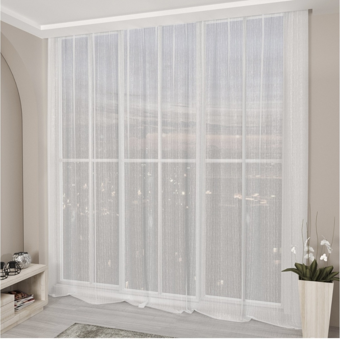Тюль Home Textile 400x275 см 1 шт, сетка, лен, мультиколор
