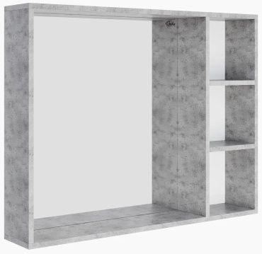 Шкаф зеркальный навесной Оникс 209028, 90x14.5x70 см, серый