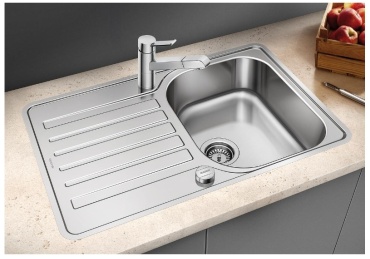 Кухонная мойка Blanco Lantos 45 S-IF Compact 76.8х48.8х16 см, нержавеющая сталь, тон серебристый