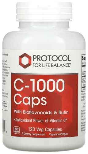 Protocol for Life Balance БАД C-1000 Caps with Bioflavonoids & Rutin 120 капсул