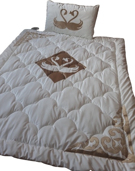 Safya tekstil комплект корпе с подушками 220x200 см, синтепон, белый, золотистый