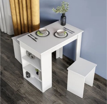 Обеденный стол ILMER ОБ-107, 91х54x78 см, ЛДСП, белый