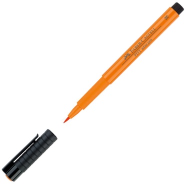 Ручка капиллярная Faber-Castell PITT artist pen; 167413 1 шт, 1.5 мм, цвет чернил оранжевый