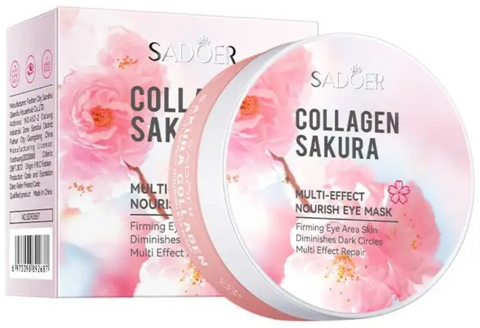 Патчи SADOER гидрогелевые Collagen Sakura для повышения упругости 60 шт
