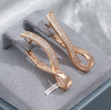 Серьги KOREAN SILVER медицинская сталь, цирконий