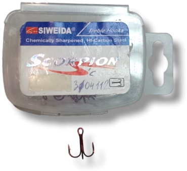 Крючок для рыбалки SIWEIDA 3104112 тройной красный 20 шт