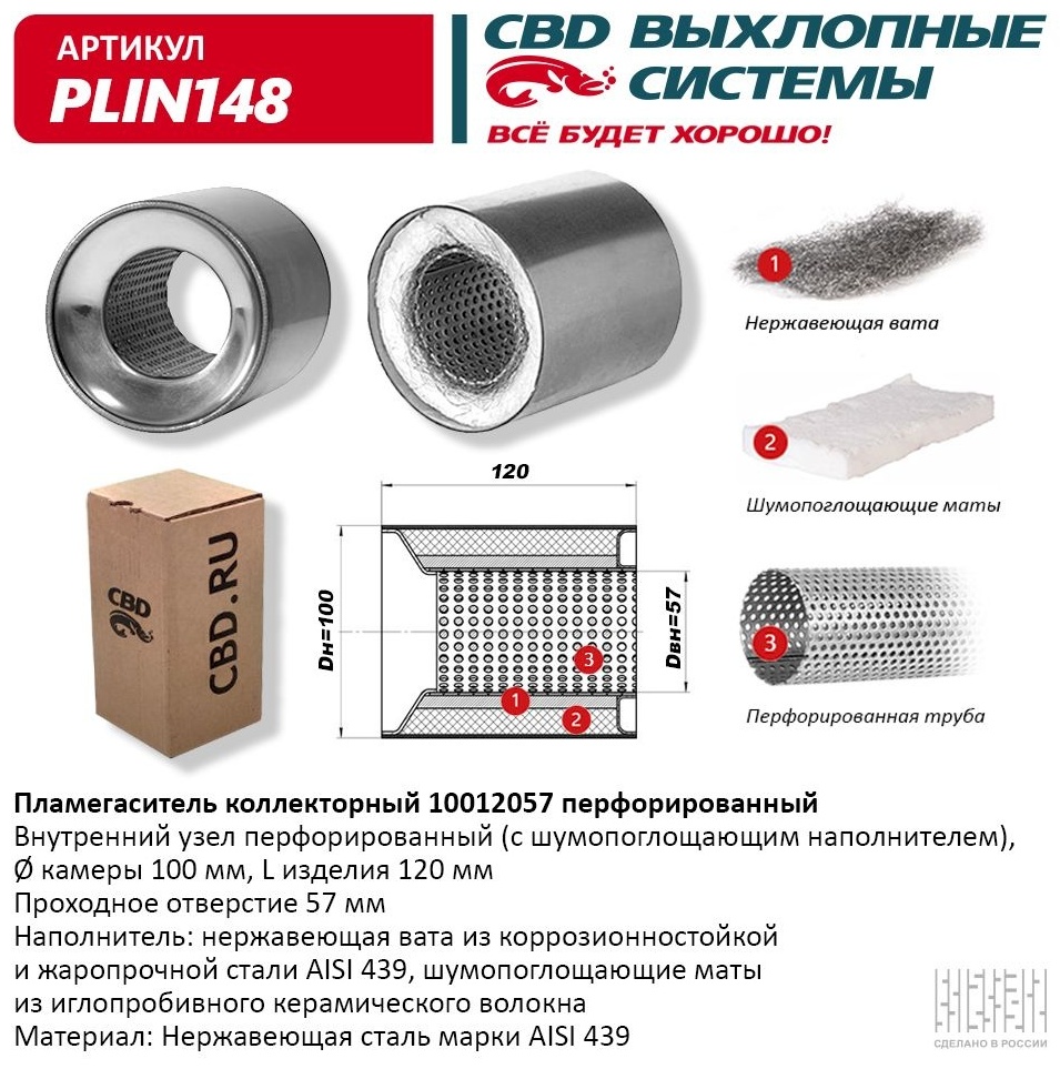 CBD пламегаситель коллекторный PLIN148