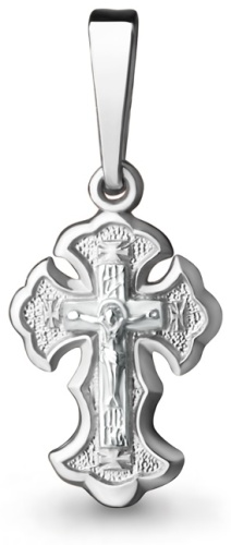 Крестик AQUAMARINE 10004.5 вес 0.91 г серебро, без вставок