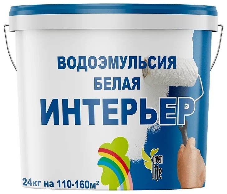Купить Краска РАДУГА водоэмульсионная Интерьер 14 кг, белый цвет в ...