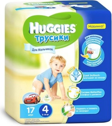 Подгузники-трусики Huggies 4, 17 шт