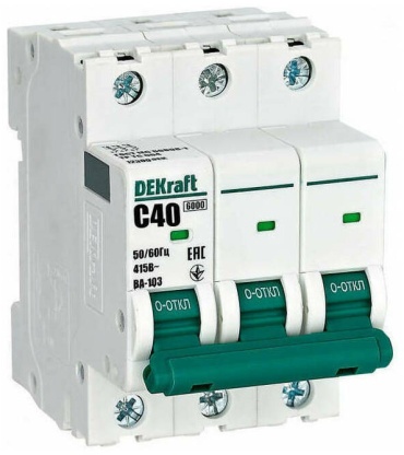 DEKraft автоматический выключатель 3P 40 A, 4.5 кА, 400 В
