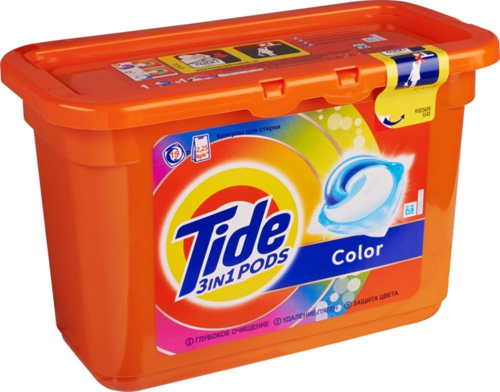 Капсулы Tide Go Pods 3 в 1 Color 15 шт