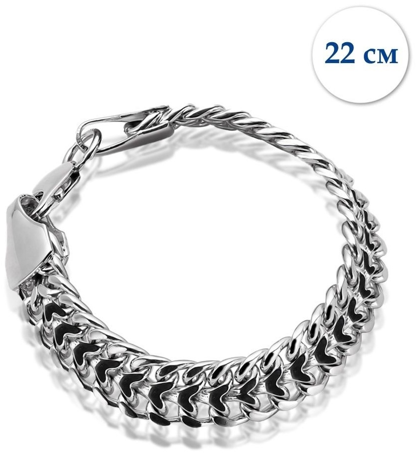Lucente Silver XO-Бр-Тр-180о_22 длина 22 см, вес 41.197 г серебро, плетение бисмарк