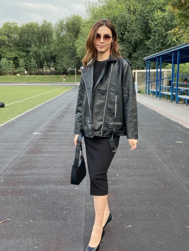 Кожаная куртка TOMIRIS JACKET черный
