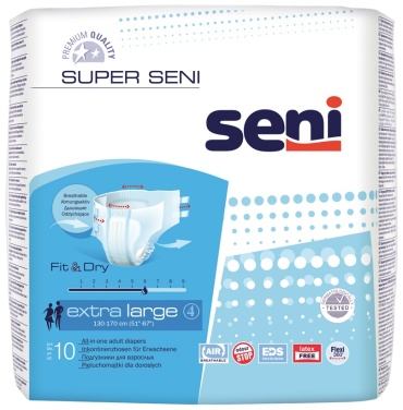 Seni Super подгузники для взрослых XL 10 шт