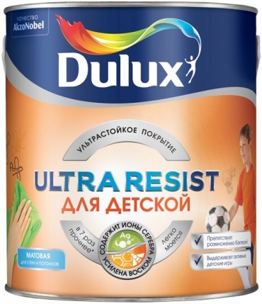 Dulux водоэмульсионная Ultra Resist для детской BW 2.5 л, белый