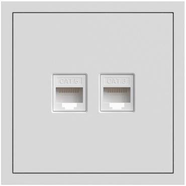 Встраиваемая AB-42, компьютерный (RJ45)/телефонный (RJ11) цвет белый